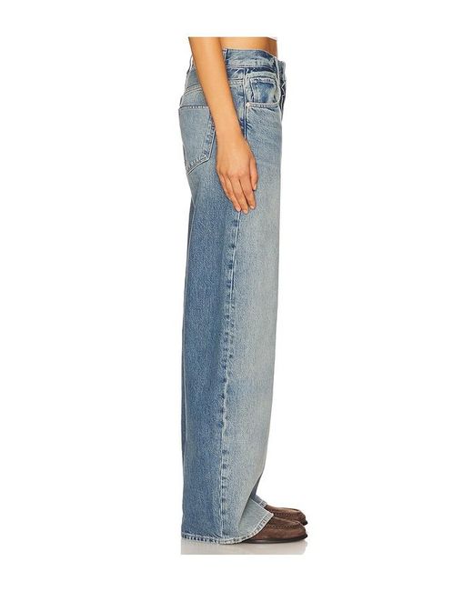 PAIGE Blue Arellia Barrel Leg Jeans With Covered Buttonfly