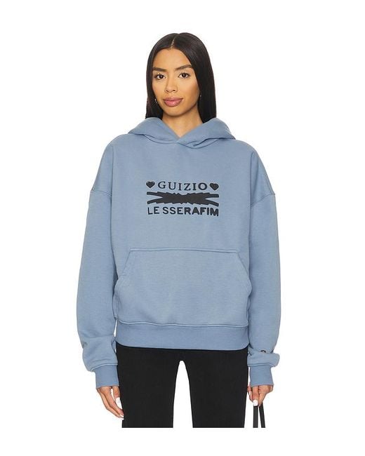 GUIZIO Blue X Revolve X Le Sserafim Hearts Graphic Pull Over Hoodie