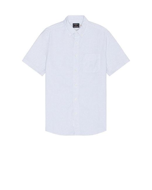 Faherty Brand White Short Sleeve Supima Oxford Shirt for men