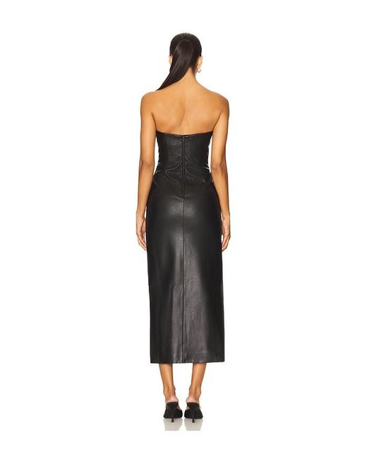 Bardot Black Eleni Faux Leather Midi Dress