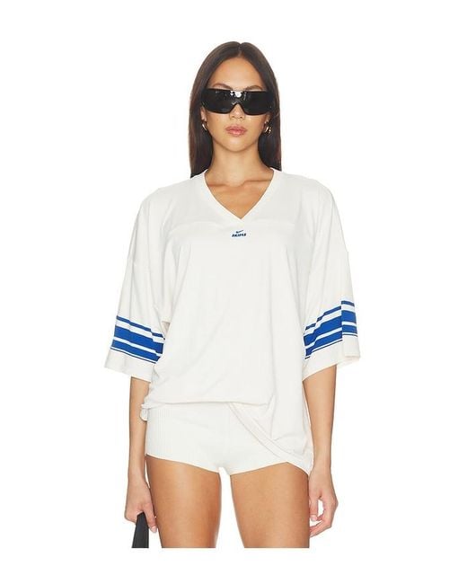 NikeSKIMS White Stretch Knit V- Neck Top