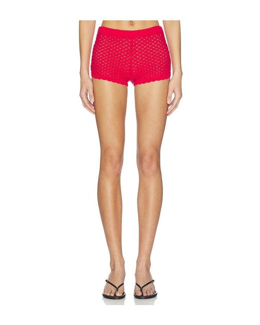 Lovers + Friends Pink Daniella Pointelle Short