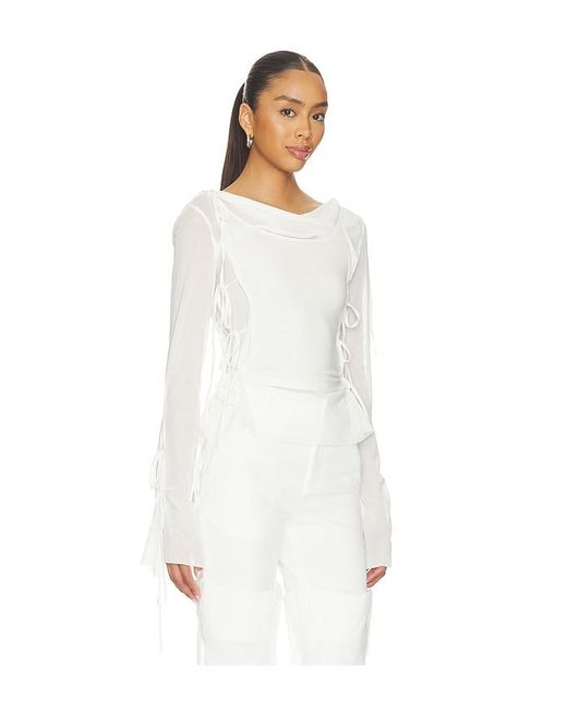 MARRKNULL White Oberteil Patchwork Chiffon