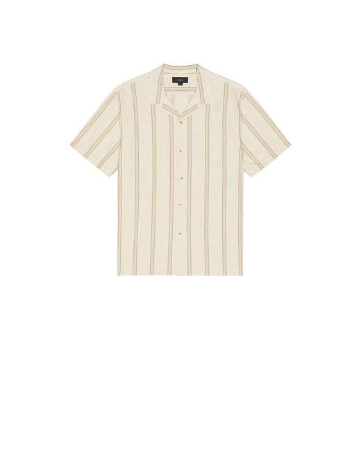 Vince Natural Cove Stripe Short Sleeve Cabana Shirt for men