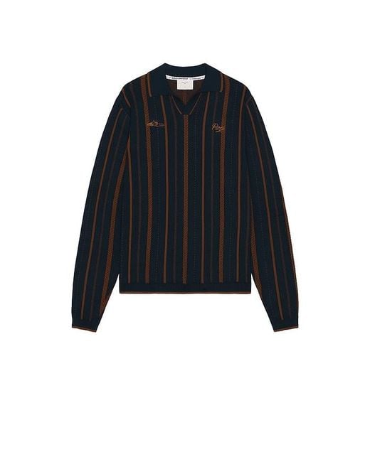 Percival Blue Citation Knitted Football Shirt for men