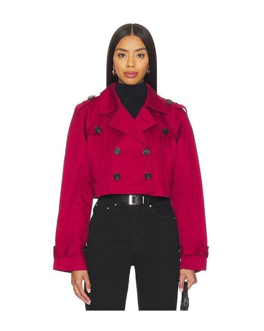 MORE TO COME Red Marja Cropped Trench