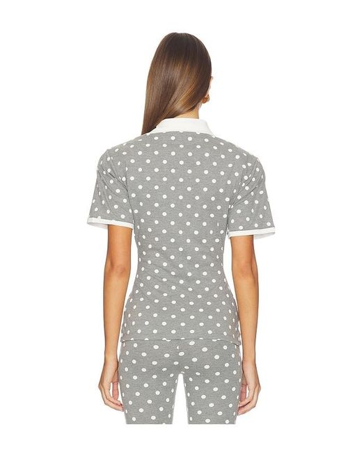 ROWEN ROSE White Polka Dots Signature Polo