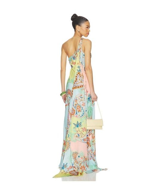 Hemant & Nandita White One Shoulder Sash Dress