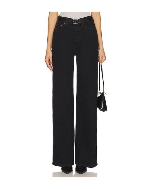 Re/done Black High-Rise-Jeans Mit Weitem Bein 70S