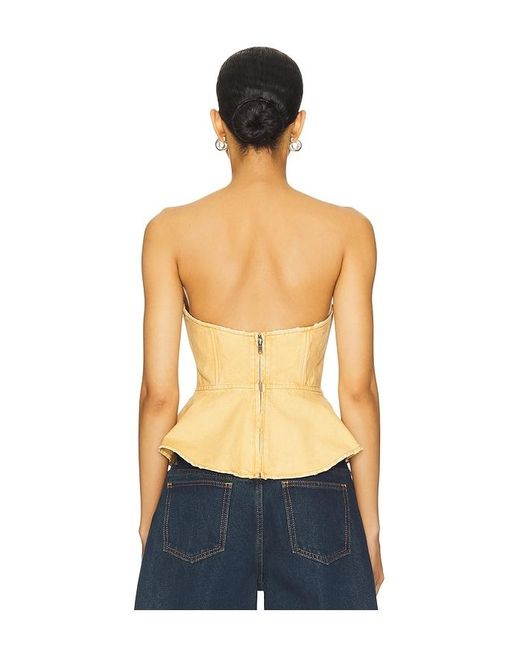 AFRM Blue The Princess Peplum Top