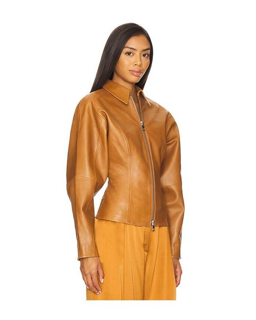 The Sei Orange Lederjacke
