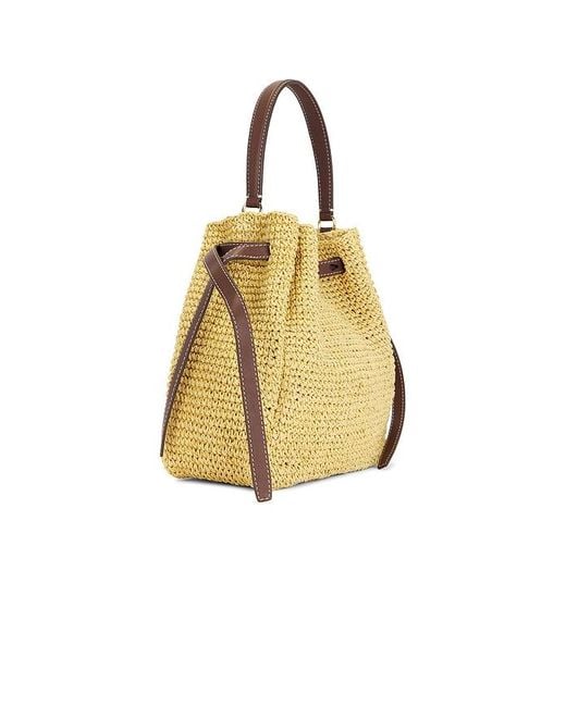 Tory Burch Metallic Romy Straw Bucket Bag