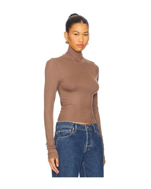 Lamade Blue Felix Crop Turtle Neck Top