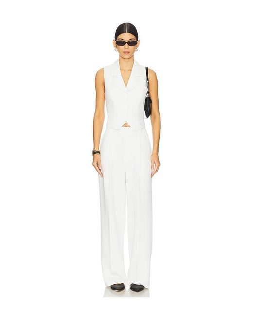 L'academie White Carinne Crepe Vest Top