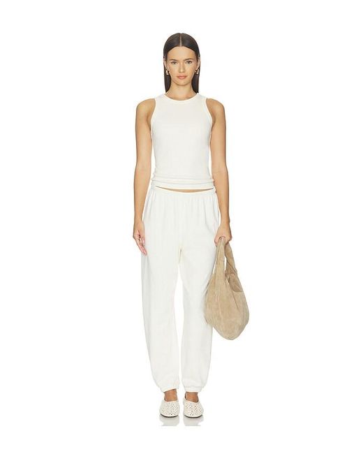 PERFECTWHITETEE White Daphne Structured Rib High Neck Tank