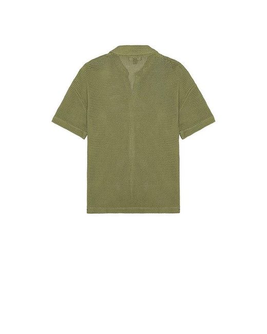 AllSaints Green Munroe Button Down Shirt for men
