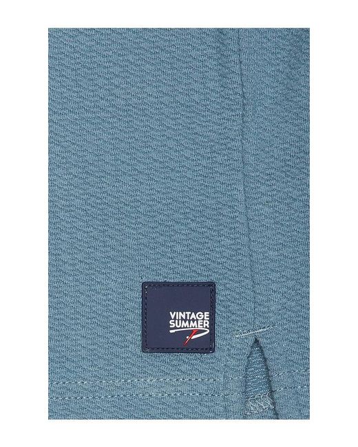 Vintage Summer Blue Performance Diamond Tech Quarter Zip for men