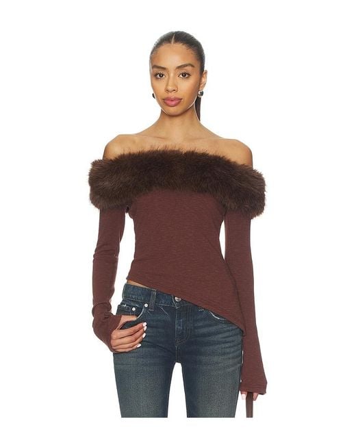 I.AM.GIA Red Off Shoulder Top