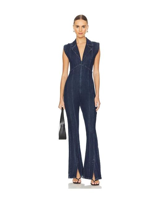 Free People Blue Crvy Ring The Alarm One Piece