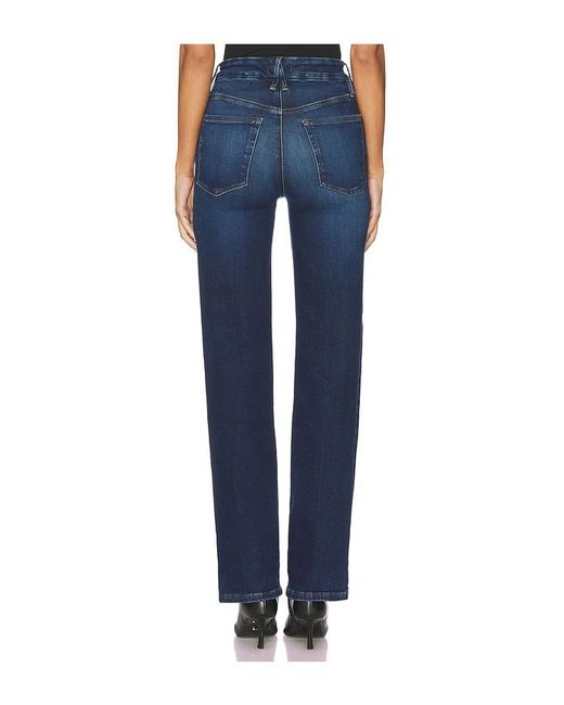 GOOD AMERICAN Blue Soft Tech Good True Straight Jeans