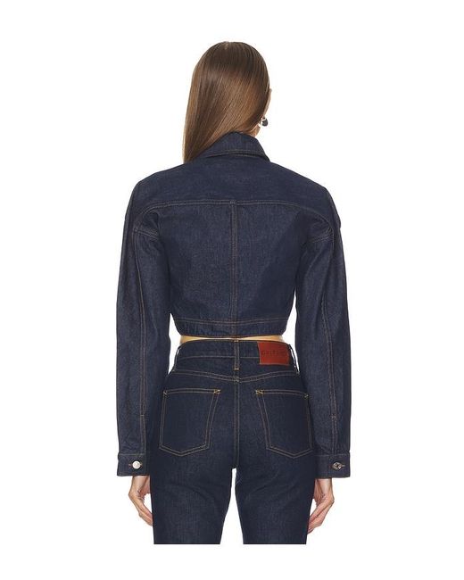 GRLFRND Blue Ella Cropped Jacket
