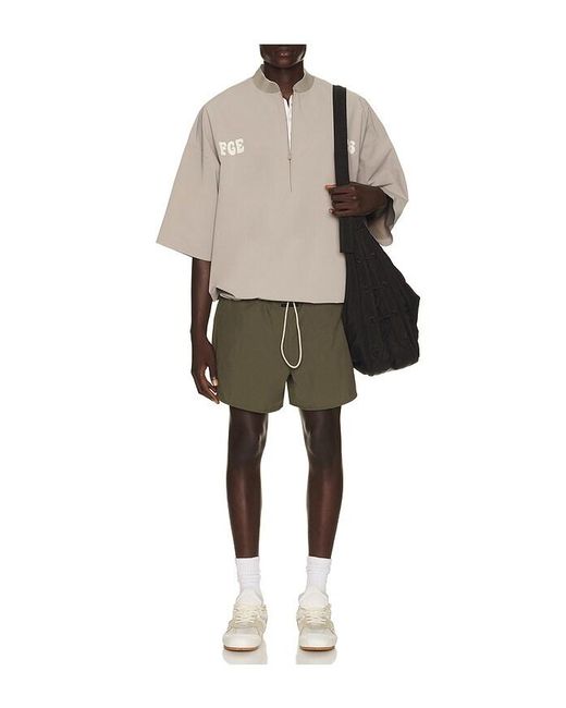 Fear Of God Natural Half Zip Baseball Shirt for men