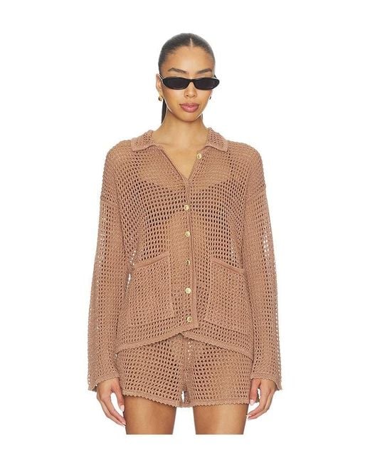 L'Agence Natural 'Agence Mariana Pointelle Knit Shirt