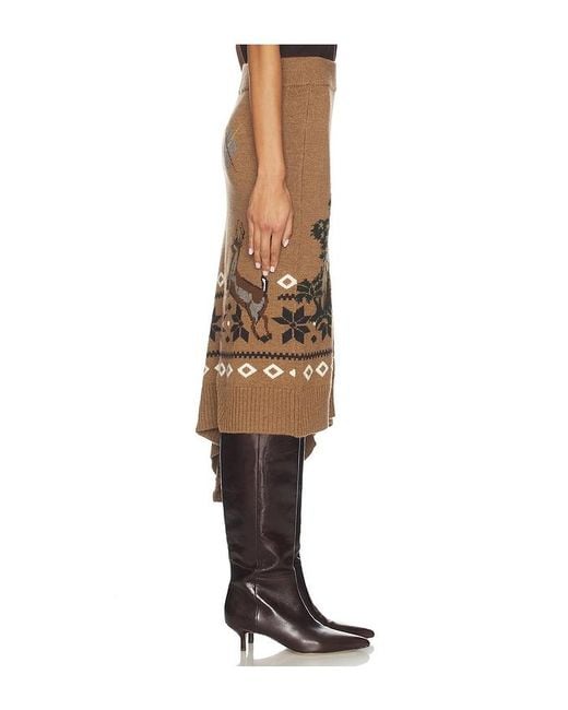 Monse Natural Mixed Fair Isle Midi Skirt