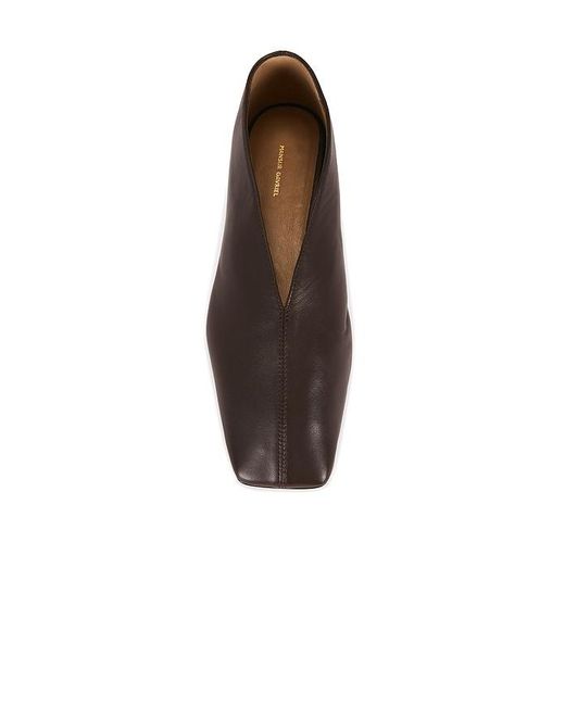 Mansur Gavriel Brown Square Soft V Flat