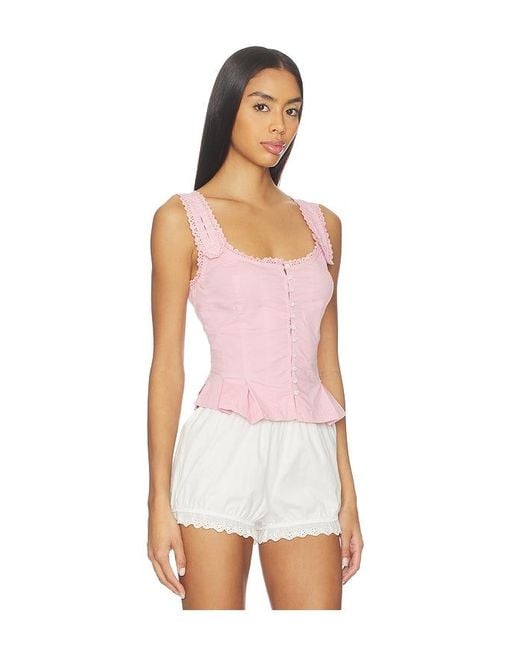Free People White Bridgette Corset Top