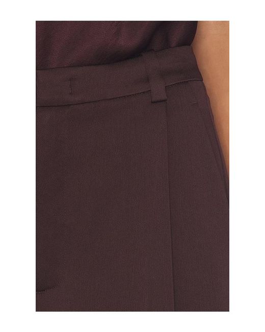 Vince Brown Mid Rise Wide Leg Pleated Trouser