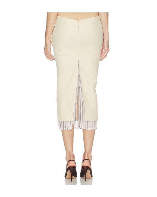 The Attico White Low Rise Midi Skirt