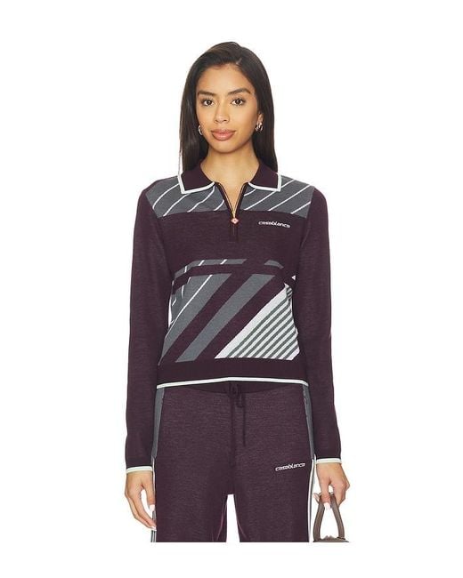 Casablanca Blue Diagonal Sporty Polo