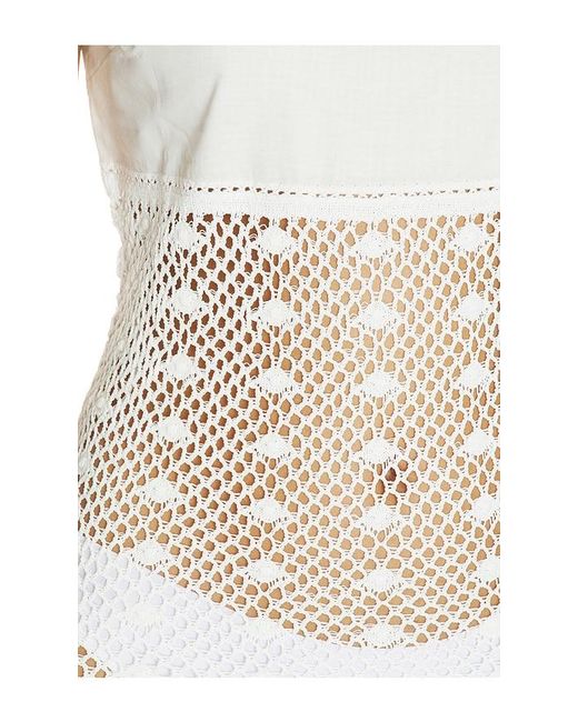 Frankie's Bikinis White X Jennie International Angel Crochet Mini Dress