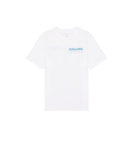 Calvin Klein White Disc Stack Graphic Tee for men