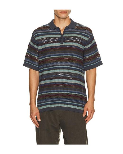 Thisisneverthat Black Striped Knit Polo for men