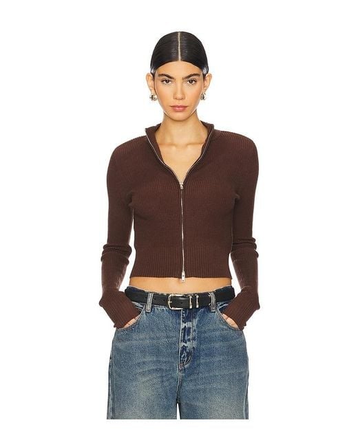 Lovers + Friends Blue Roxana Zip Sweater