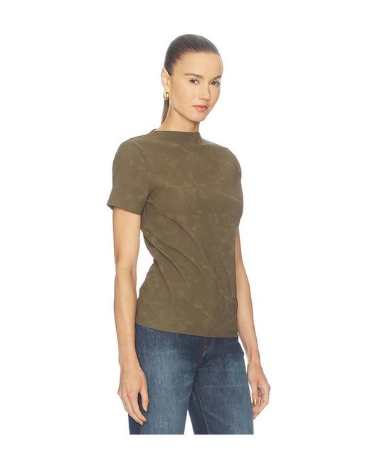Hudson Blue Faux Suede Short Sleeve Ruched Top