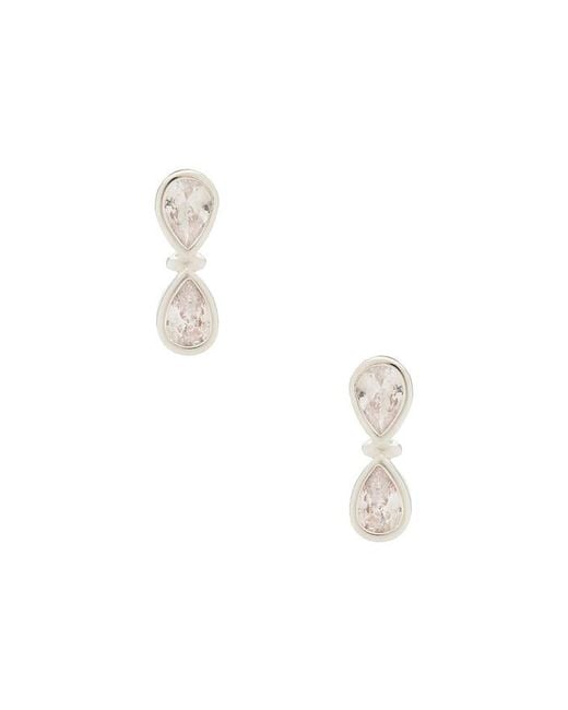 Ettika White Infinity Crystal Stud Earrings