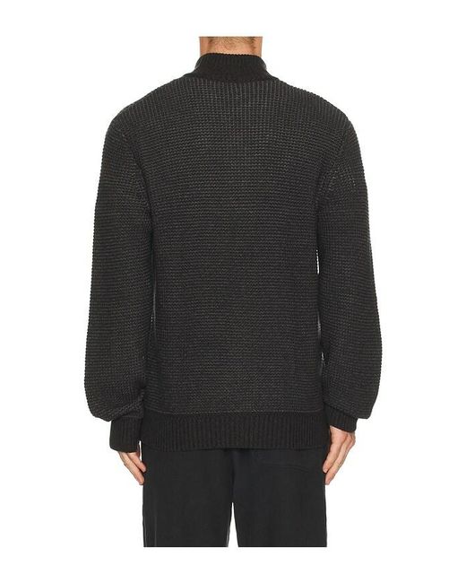 Faherty Brand Black Quarter Button Sweater for men