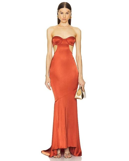 Michael Costello Red Alina Gown