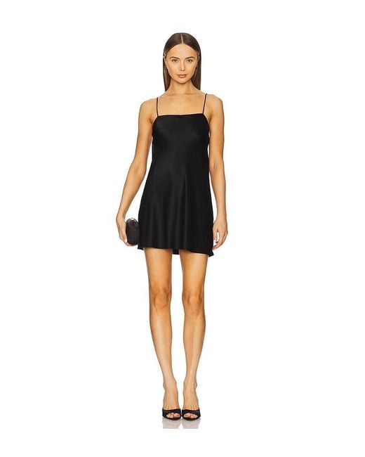 Vestido Mini De Espalda Con Escote Drapeado Noelie En Color Negro Talla En Alice + Olivia de color Black