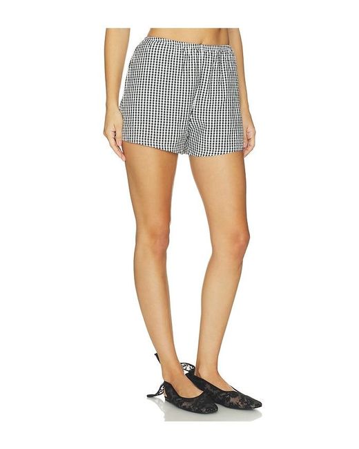 DONNI. Blue X Revolve The Cotton Gingham Stripe Tap Short
