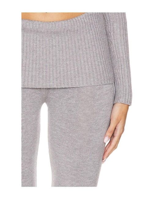 Frankie's Bikinis White Flared Cloud Knit Lounge Pants