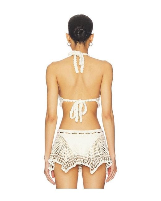 MY BEACHY SIDE Natural Dune Hand-Crocheted Top