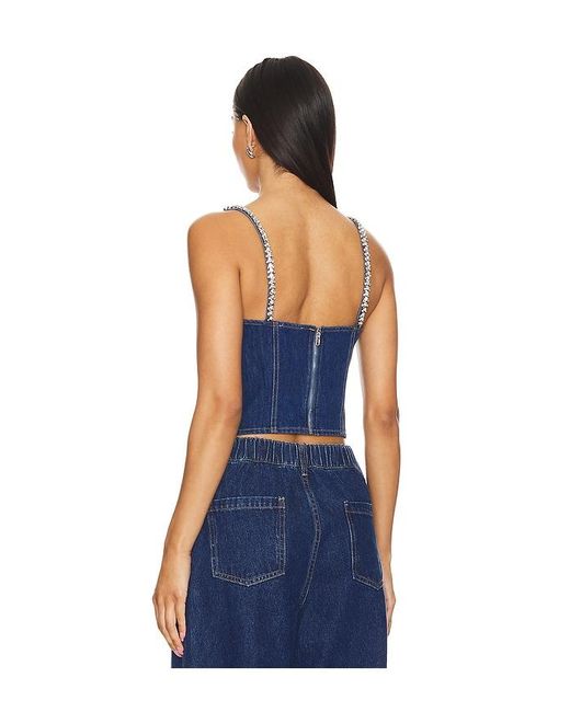 superdown Blue Ash Bustier Top