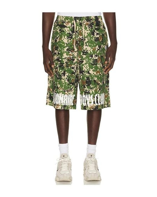BBCICECREAM Green Camo Cargo Shorts for men