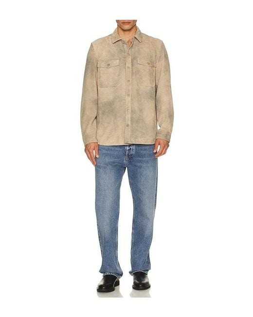 PAIGE Natural Peyman Suede Jacket for men