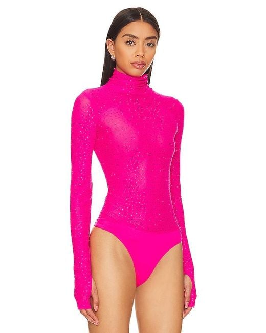 AFRM Pink Milo Rhinestone Bodysuit