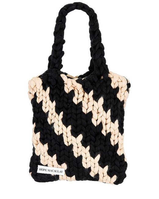 Hope Macaulay Black Diagonal Colossal Knit Tote Bag